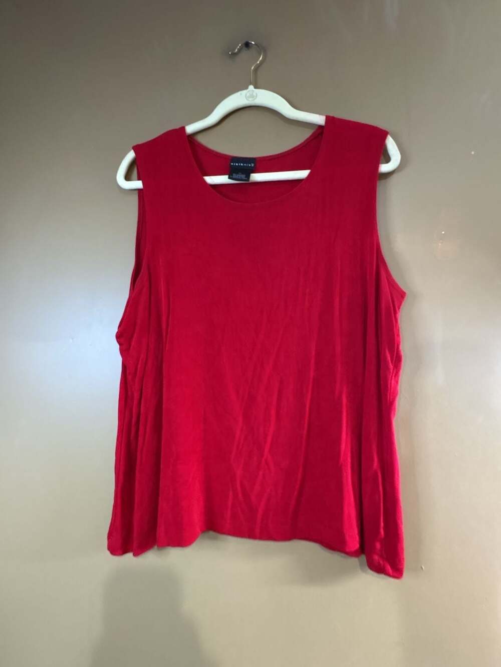 HC1109 Citiknit Red Acetate Spandex Blend Sleeveless Tank Top Plus Size XL